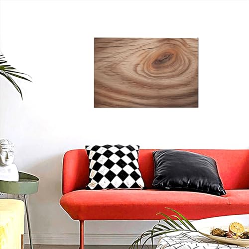 Toile murale moderne grain de bois pour un salon chaleureux et design
