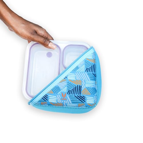 Image of VAYA Bento Lunch Bag for Kids, Lightweight & Durable Tiffin Bag for Bento Box, Compact Lunch Box Bag for School, Office, Picnic & Travel, Easy to Clean, Color - Teal Pop
