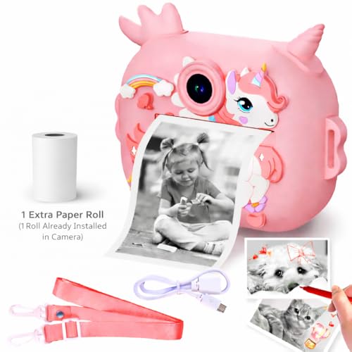 Image of Kids Instant Print Camera - Mini Digital HD Photo & Video Camcorder with Games | Fun Learning Toy for Boys & Girls Ages 4-18 | Includes 2 Print Rolls - Ideal Gift for Kids