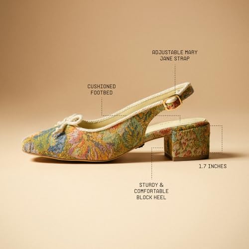 Image of Theater Women Doris Slingback Block Heels | Bow Detail Round Toe Sandals | Stylish & Comfortable for Casual, Office & Semi-Formal Wear