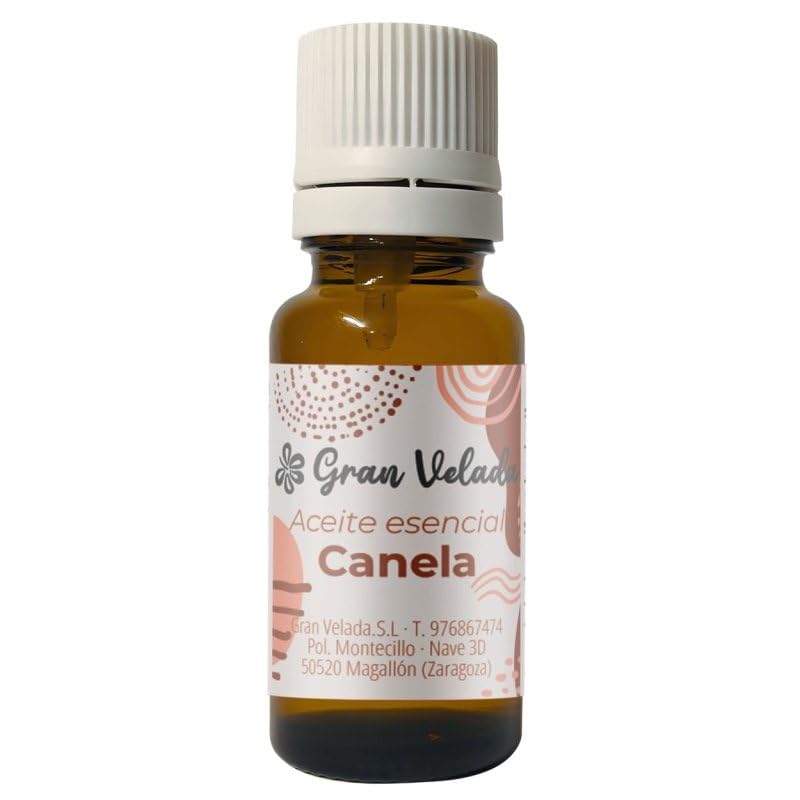 Gran Velada - Aceite Esencial de Canela 250 ml | Poderoso Antiséptico y Estimulante, Ideal para Aromaterapia, Cosmética y Masajes. Cálido Aroma Antiinflamatorio