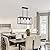 Lanhall Dining Room Light Fixture 4 Light Black Farmhouse Chandelier Modern Kitchen Island Pendant Lighting Rectangular Hanging Lights for Kitchen Dining Room Adjustable Height Metal E26 Base