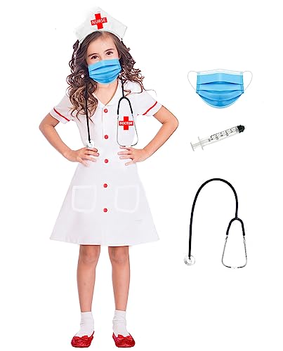 Image of SCRIPTURE Kids Doctor Coat & Nurse Costume Set for Boys & Girls | Pretend Play Medical Dress Up Kit for Children | Fancy Dress Role Play Outfit