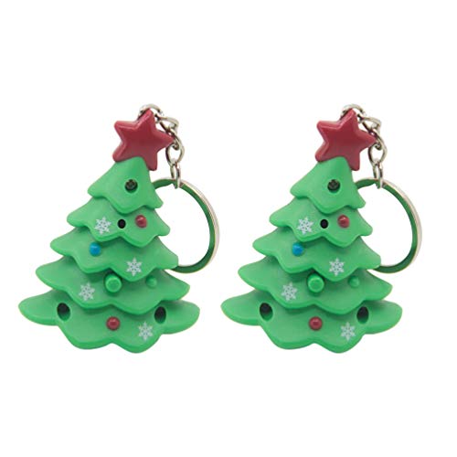 Preisvergleich Produktbild Amosfun 2pcs geführt leuchten Weihnachten keychains Schlüsselringen mit Weihnachtsbaumbeutel-Geldbeutel bezaubert Weihnachtsfestbevorzugungsgeschenkbeu...