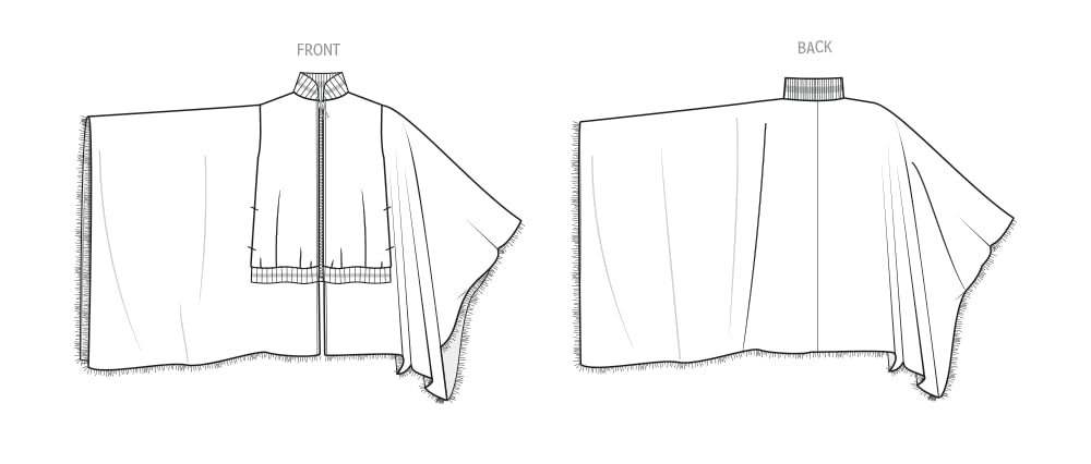 KNOW ME Sewing Pattern ME2102A Misses' Bomber Cape by The Corny Rainbow A (XS-S-M-L-XL-XXL), Multicoloured - Image 2