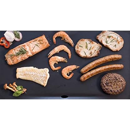 Bestron elektrischer Tischgrill, Plancha-/Teppanyaki-Grillplatte mit Antihaftbeschichtung, Grillspaß für bis zu 4 Personen, 2.000 Watt, Farbe; Schwarz, 47,5 x 25,5 cm – Bild 6