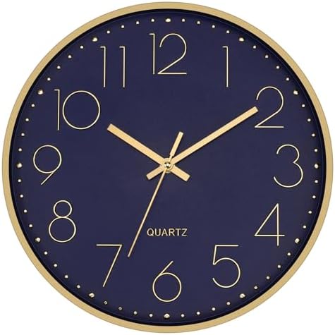 Aoibox Retro Silent Non-Ticking Round Classic Quartz Wall Clock for Living Room Kitchen Home Office 12 Inch Bronze in the Clocks department at