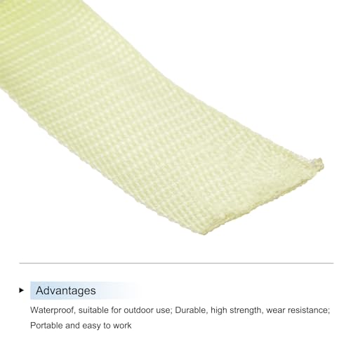 Image of MECCANIXITY Lightweight Polypropylene Webbing Strap 1.5 inch 10 Yard Backpack Strapping Band Apricot for Outdoor Luggage Cargo Straps
