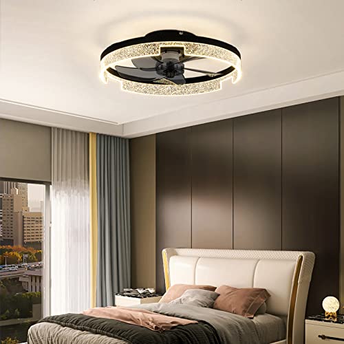 Ventilateur de plafond bas profil télécommande luminaire LED intégré - 5