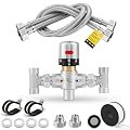 Moonshan Adjustable Temperature Bypass Sensor Valve Kit for Instant Hot Water Recirculating System Replacement for the Plastic Bridge Valve Compatible With 500800, 500805