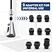 QAOYEDE Kitchen Faucet Replacement Head, Pull Down Faucet Spray Nozzle with 9 Adapters Kitchen Sink Faucet Nozzle Parts,Stream Spray and Dual Waterfall Modes, Chrome