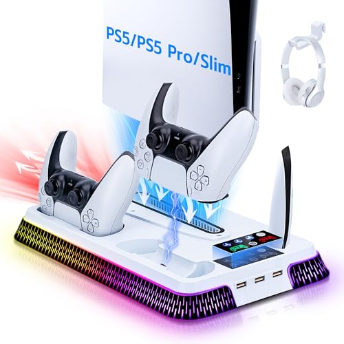 Mcbazel PS5 Pro/PS5 SlimΉ pt@X^h fARg[[[dXe[V RGBCgځwbhZbgtbNt fBXN/fW^ŗΉ pt@ X^h-zCg