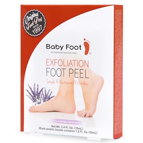 Baby Foot Original Exfoliation Foot Peel – Callus Remover for Rough Cracked, Dry Feet, Dead Skin Removal – Foot Peeling Mask for Baby Soft Feet – Spa Experience at Home & Gift Ideas – Lavender Scented