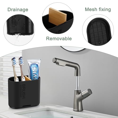 CHONLY Toothbrush Holder, 2 Slots Toothbrush and Toothpaste Holder, Bathroom Counter Organizer, Drainage Electric Toothbrush Holder for Bathroom Countertop by CHONLY - Used condition - Image 4