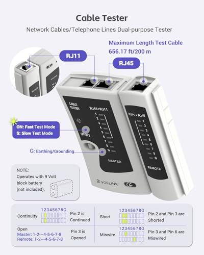 Image of VCELINK RJ45 Crimp Tool Kit for CAT7 /6A /6 /5E /5, Upgraded Network Tool Set with an Ethernet Crimper, 50 RJ45 Connectors & Boots, Cable Tester, Wire Stripper and Cutter in a Cloth Bag, Blue