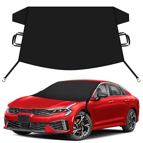 Image of EcoNour Car Snow Cover Compatible for Kia K5 | Windshield Cover for Ice and Snow with S-Hook Straps | Heavy-Duty 600D Oxford Winter Car Cover, Waterproof & Anti-Slip