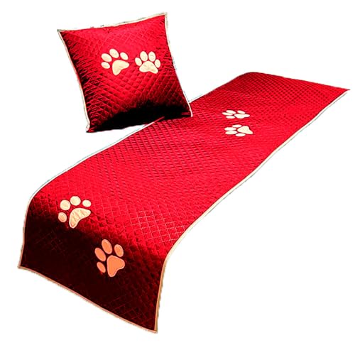 Peseira Pet Para Cama Solteiro 72 cm x 150 cm 3 Peças Impermeável Vermelho