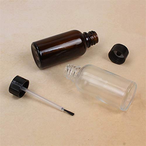 Teensery 4 Pcs 20ml Empty Refillable Nail Polish Bottles Glass Nail Varnish Bottles Containers with Brush Cap for Nail Art (20 ml)4