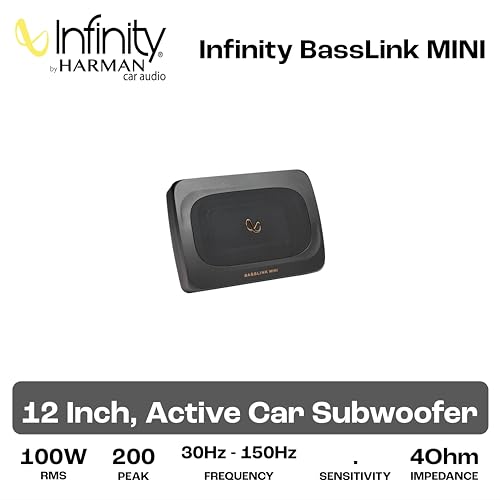 Image of Infinity Basslink Mini 100 Watt RMS 200 Watt Peak Subwoofer, Multicolor