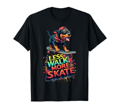 Divertido regalo de patineta para dueños de perros Rottweiler Camiseta