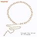 WHIPPY Metal Waist Chain Women Adjustable Body Link Pearl Belts Fashion Belly Jewelry for Jeans Dresses Gold