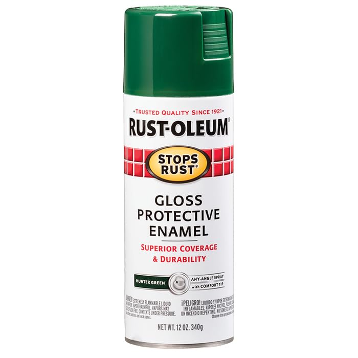 Image of Rust-Oleum 7738830 Stops Rust Spray Paint, 12 oz, Gloss Hunter Green