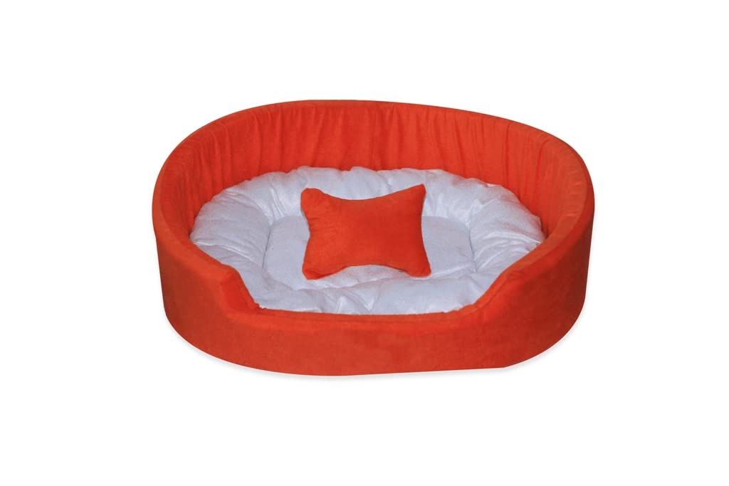 Expecting Smile Soft Velvet Sofa Shape Dog Cat Pet Bed, Soft and Comfortable,with Pillow Orange White 5 (B0C4YXQHBH) Amazon Price History, Amazon Price Tracker