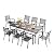 PHI VILLA 9 Pieces Outdoor Dining Set for 8, Rectangular Metal Table with Umbrella Hole & Stackable Wrought Iron Chairs, Large Dining Furniture for Patio, Deck, Yard, Porch
