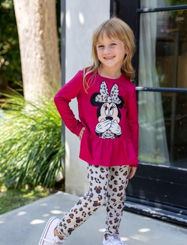 Image of Disney Toddler Girls Clothes Long Sleeve Shirt Leggings 2pcs Outfits Set