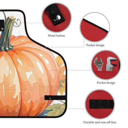 Delantal de trabajo con diseño de calabazas acuarela otoño miniatura 3