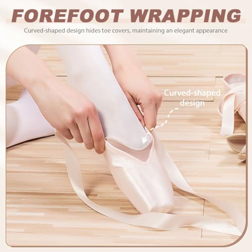 Image of 1 Pair Toe Pads Half Yard Ballet Dance Toe Pads Ballet Shoes Covers Toe Cap Wrapped Protector Forefoot Wrap for Women Girls(Pink)