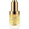 24K Gold Anti Aging Face Serum Moisturizer Enriched with Vitamin C Serum, Hyaluronic Acid, Vitamin E Cream for Day and Night Wrinkle Reduction, Re-Activate Skin Youth (1FL.OZ)