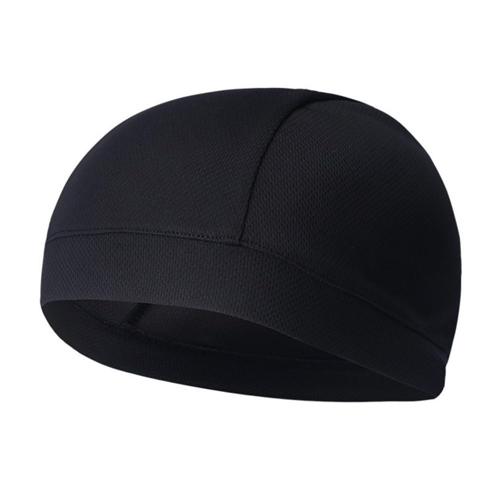 Skull Cap, Quick Dry Cycling Caps, Moisture Wicking Sports Breathable Cycling Cap Skull Cap Wave Cap Half Helmet Ear Covers Helmet Beanie Sports Fan Black