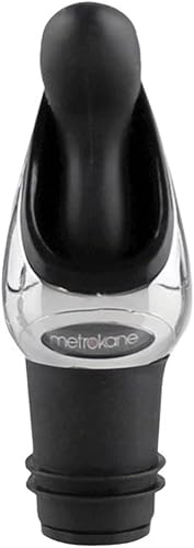 HOUDINI W9116 Deluxe - Vertedor de vino con tapón, color negro