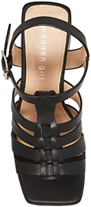 Madden Girl Women's Net Heeled Sandal, Black Paris, 8 | Image 4