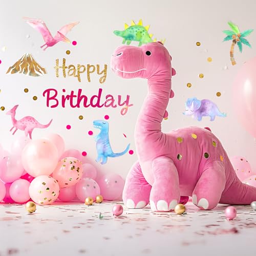 HaPiBiDesign 40 Peças de Recortes de Dinossauro para Meninas para Festa Infantil - Suporte para Foto