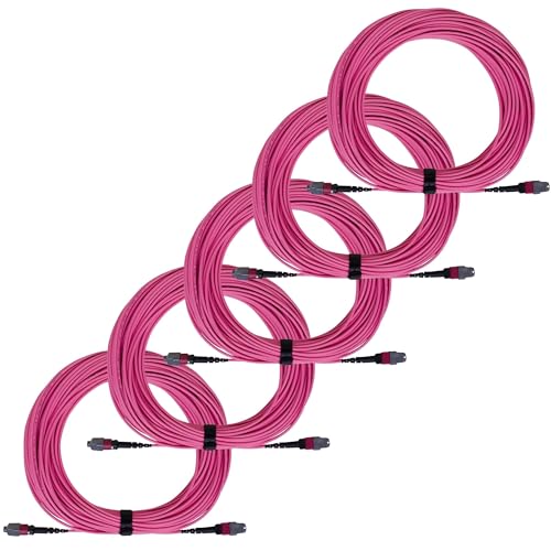 TRUE CABLE MTP/MPO OM4 MM 12-Fiber Patch Cable Type B, OFNP, 15m, 5pk