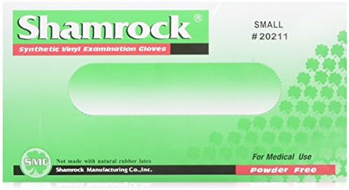 Shamrock 20211 Powder-free Smooth Synthetic Vinyl Small Examination Gloves Case