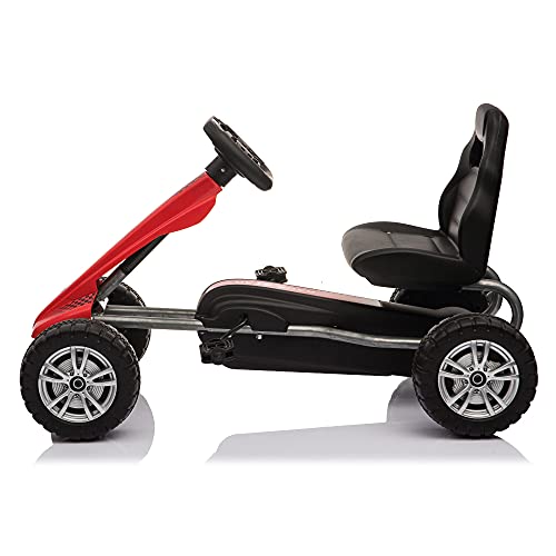 Carrinho Radical Kart de Pedal Importway Vermelho