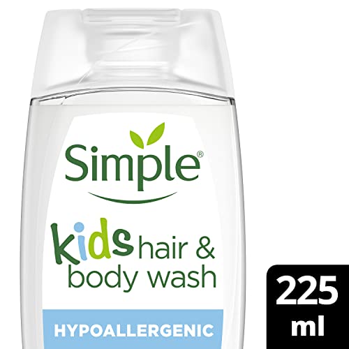 Simple Kind to Skin Kids Hypoallergenic Hair & Body Wash pack of 6 with chamomile oil shampoo for kids 225 ml, White - Image 2
