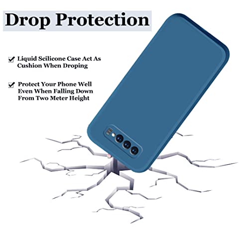 Image of A rtistque Liquid Silicone Matte Shockproof Flexible with Camera Protection Soft Back Cover Case for Samsung Galaxy S10 Plus - Blue