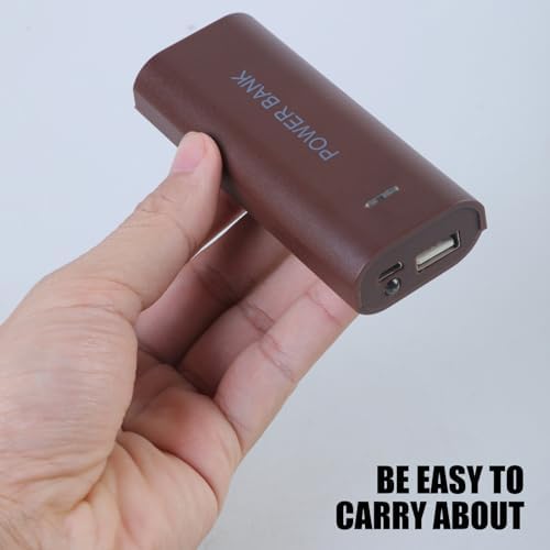 DIY 18650 Power Bank Case Module with LED Indicator, Solderless Battery Holder Shell with 5V 1.5A USB Output and 5V 1A Input for Smartphones, Tablets, Headphones, Coffee and Orange - 3