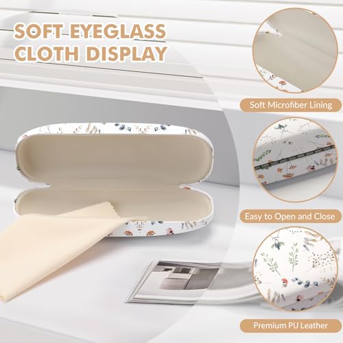 Image of Glasses Case Hard Shell,Portable Protective Eyeglasses Case, Eyeglass Holder Box with Cleaning Cloth, for men women