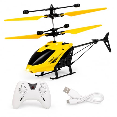 Image of Remote Control Gravity Sensor Helicopter Toy, with Shock Detection Auto Power Off, USB Charging, for Kids (Yellow)