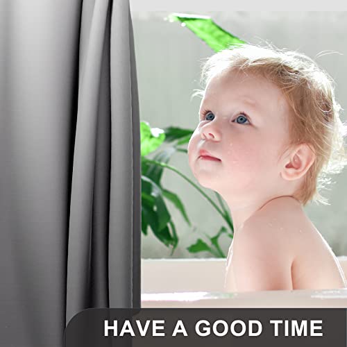 Amazerbath Fabric Shower Curtain Set, Ombre Black Shower Curtain With 12 Shower Curtain Hooks, Rustic Cloth Black And White Shower Curtain, Cute Washable Bathroom Shower Curtain Sets, 72X72 Inches #TOP2