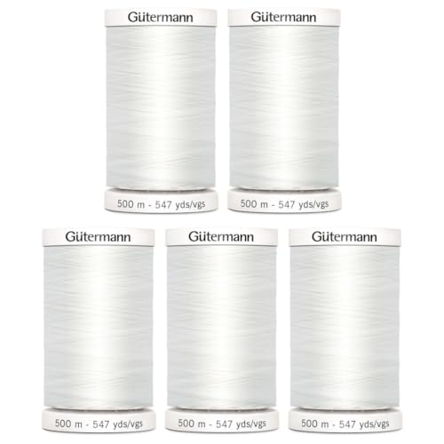 Gutermann Sew-All Thread 547yd - 5 Pack (Nu White)