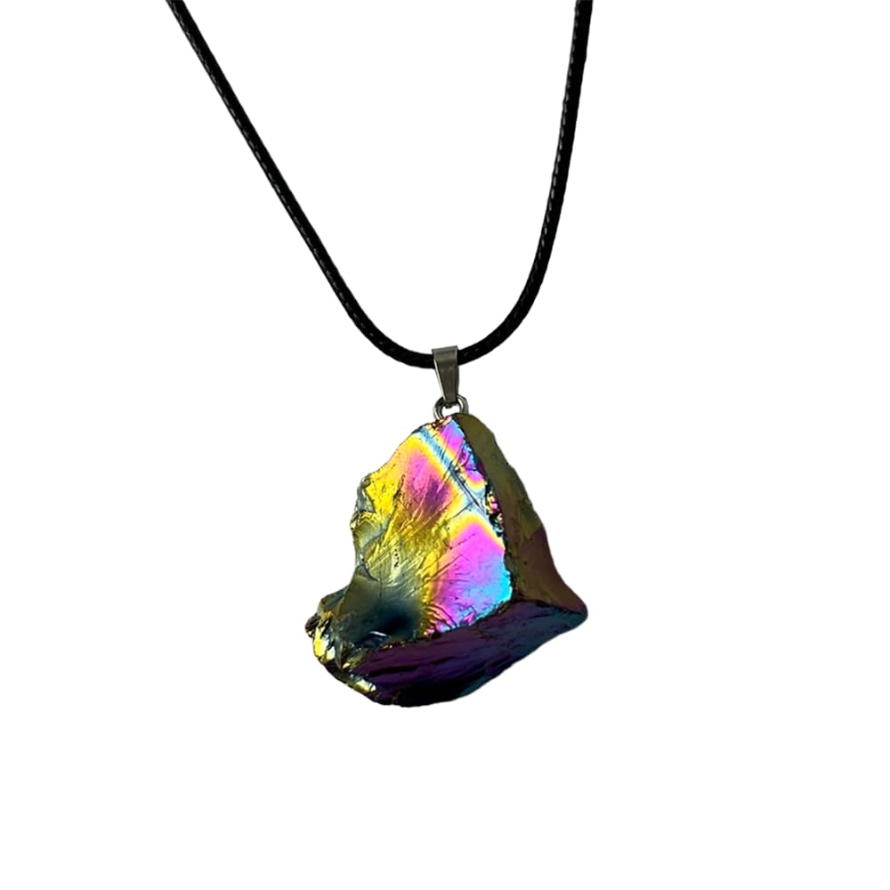 VIE Electroplated Quartz Pendant, Rainbow