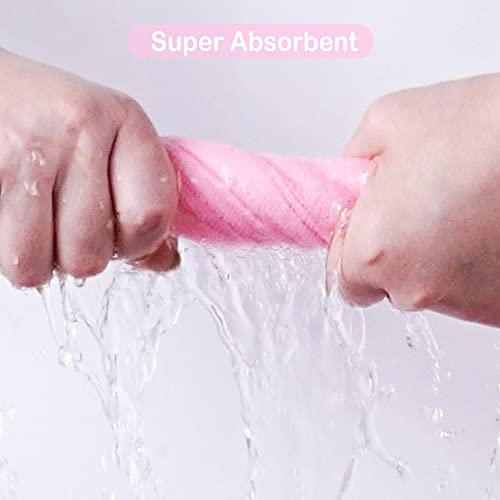 Viviland Baby Washcloths, Super Soft Baby Bath Towels For Newborn 24 Pack, Absorbent Face & Body Wash Cloth For Baby Girl, Pink-Elephant Pattern, 9 X 9 Inch #TOP2