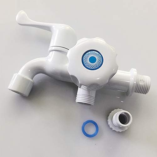 Miniatura 3 de Grifo de agua, grifo de plástico ABS para fregadero de cocina, lavabo, lavabo, grifo de agua con doble boquilla y mango (G12) (mango de cola)