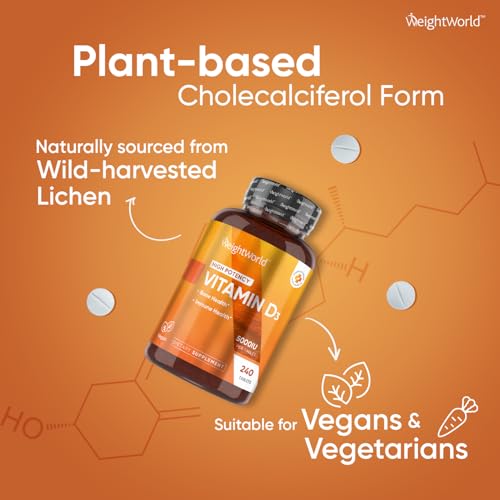 WeightWorld Vegan Vitamin D3 5000 IU - Sourced from Wild Harvested Lichen - Vitamin D Supplement from Bioavailable Cholecalciferol - 240 Vitamin D3 Tablets - Gluten-Free & Allergen-Free - Image 5